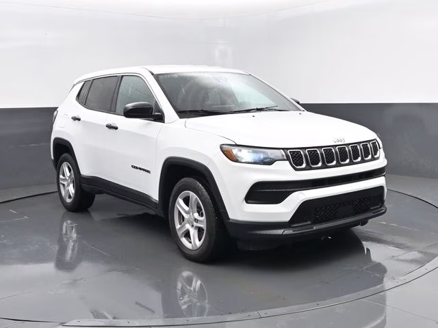 2023 Bright White Clearcoat Jeep Compass Sport 4X4 SUV