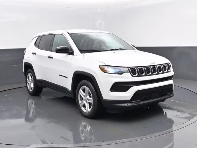 2023 Bright White Clearcoat Jeep Compass Sport 4X4 SUV