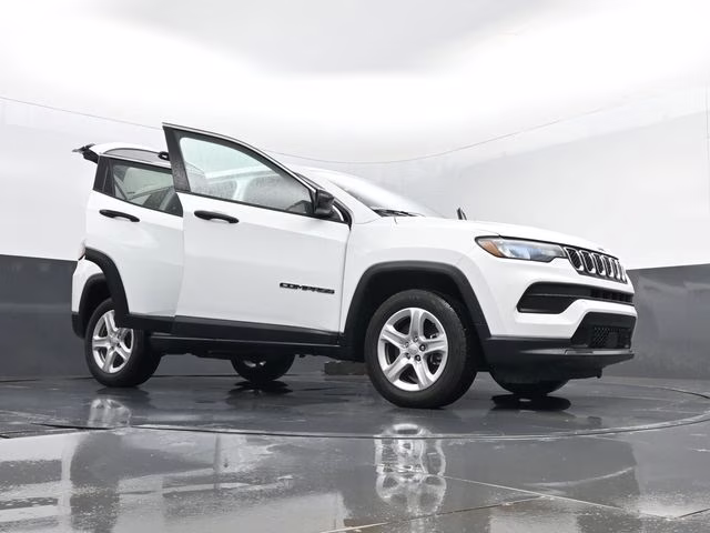 2023 Bright White Clearcoat Jeep Compass Sport 4X4 SUV