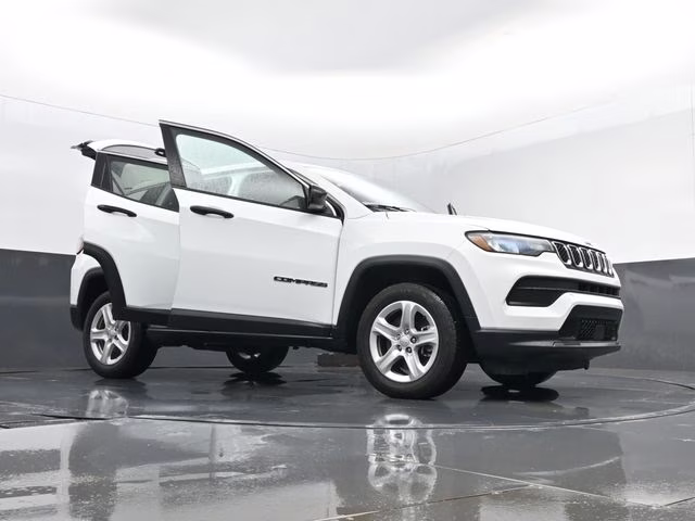 2023 Bright White Clearcoat Jeep Compass Sport 4X4 SUV