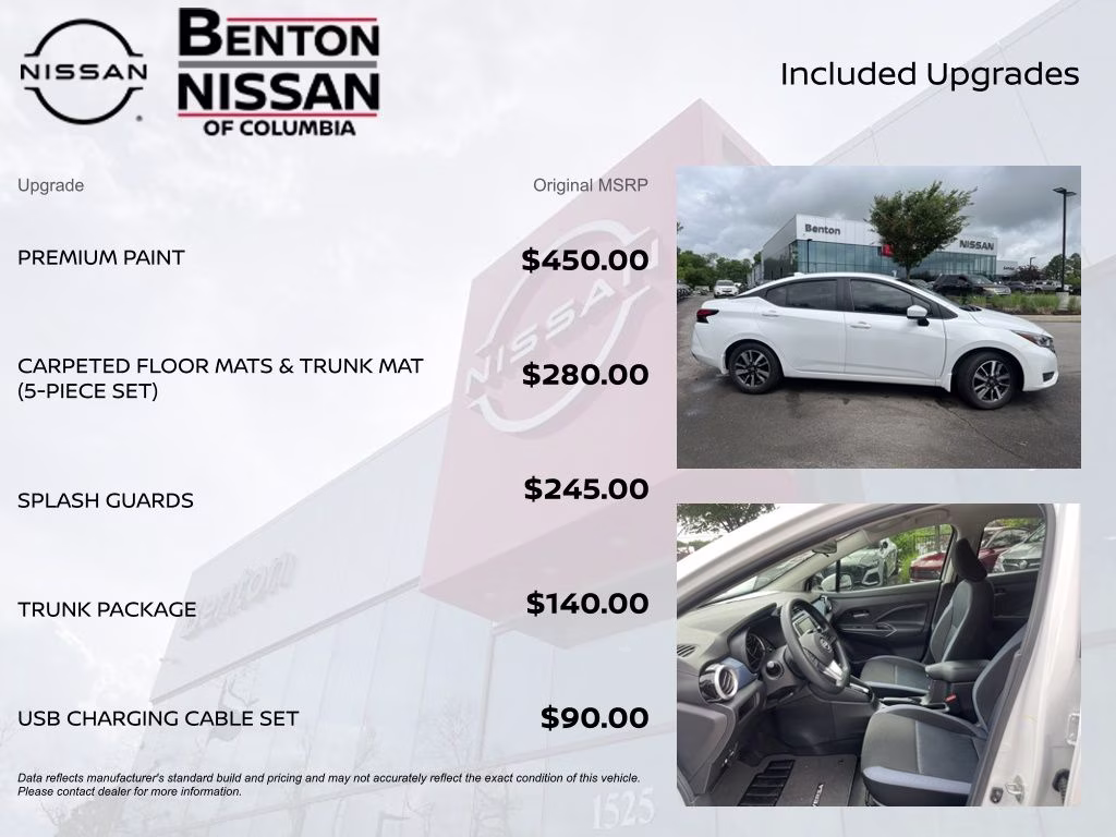 2025 Aspen White Tricoat Nissan Versa 1.6 SV FWD Sedan