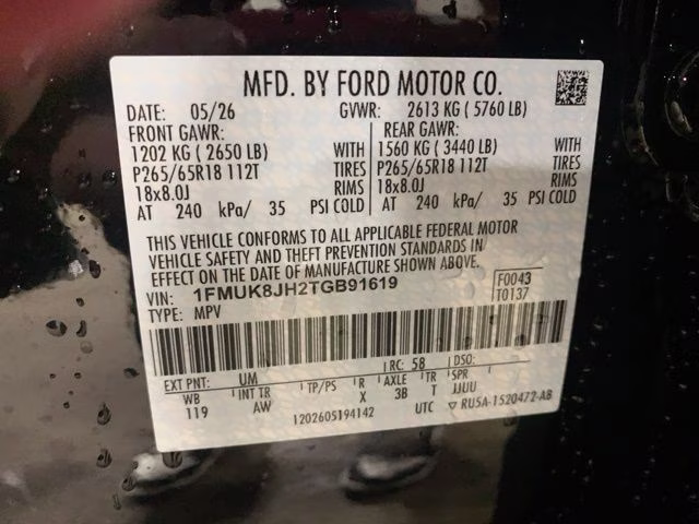 2026 Agate Black Metallic Ford Explorer Tremor 4X4 SUV