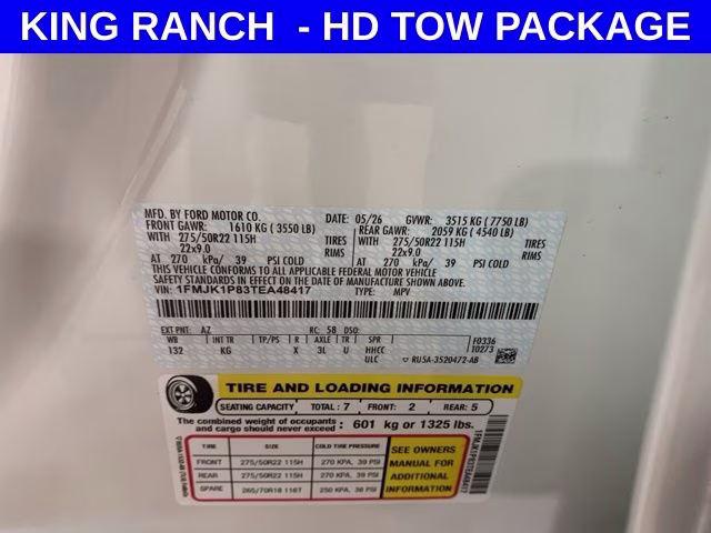 2026 Star White Metallic Tri-Coat Ford Expedition Max King Ranch 4X4 SUV