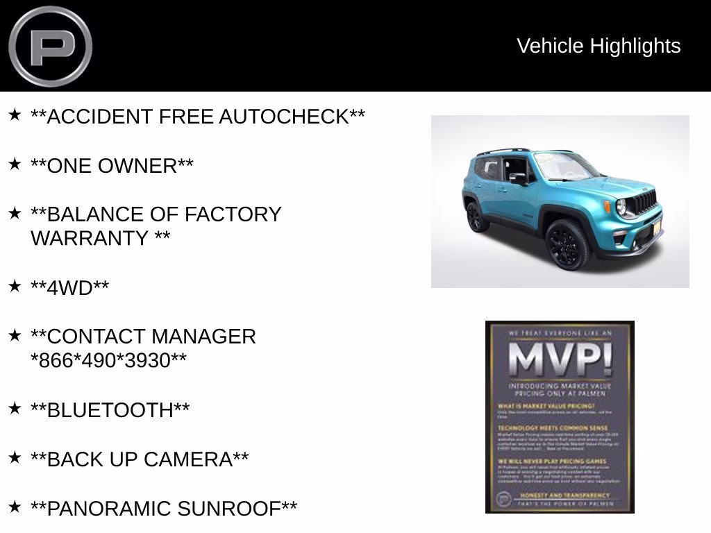 2022 Bikini Metallic Clearcoat Jeep Renegade Altitude 4X4 SUV