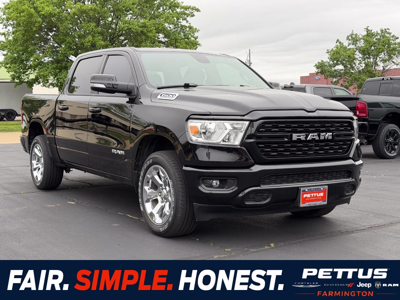 2022 Diamond Black Crystal Pearlcoat Ram 1500 Big Horn/Lone Star 4X4 Truck