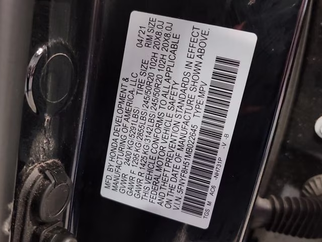 2021 Crystal Black Pearl Honda Passport EX-L AWD SUV