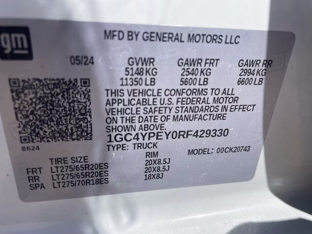 2024 Summit White Chevrolet Silverado 2500HD LTZ 4X4 Truck