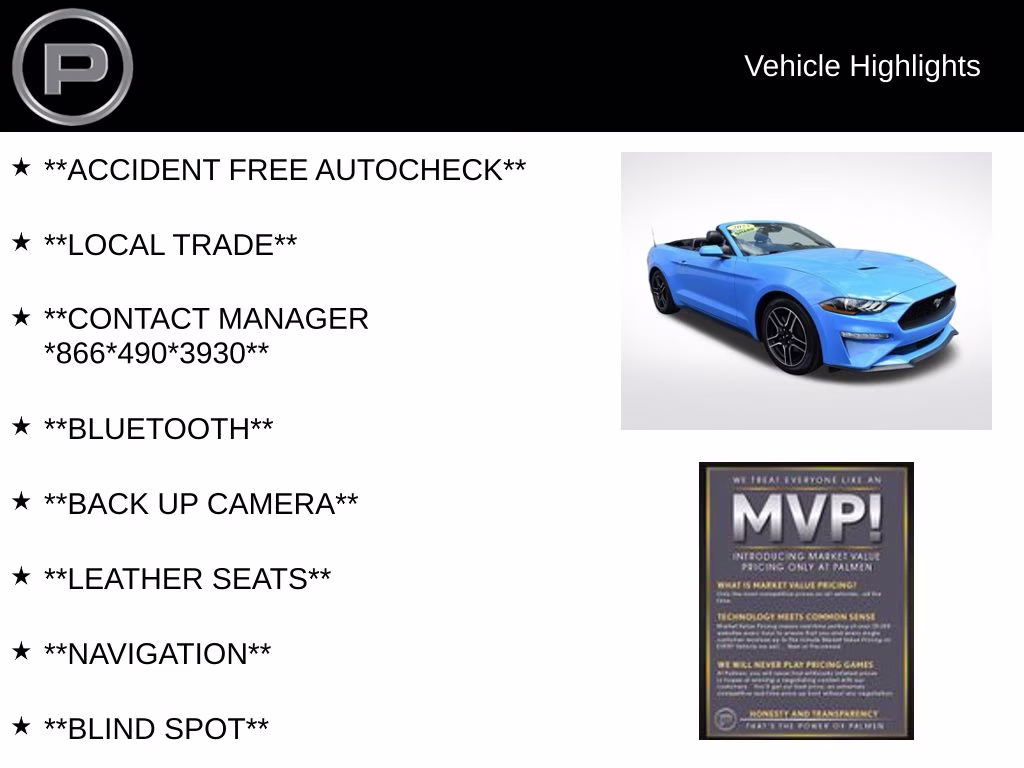 2023 Grabber Blue Metallic Ford Mustang EcoBoost Premium RWD Convertible