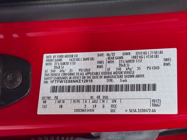 2022 Race Red Ford F-150 XLT 4X4 Truck