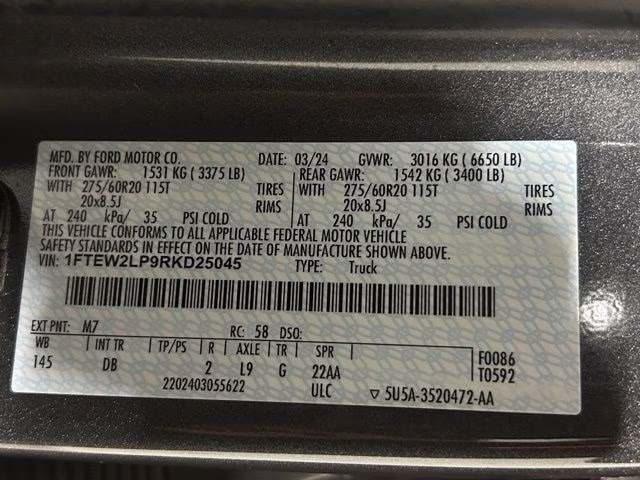 2024 Carbonized Gray Metallic Ford F-150 STX 4X4 Truck