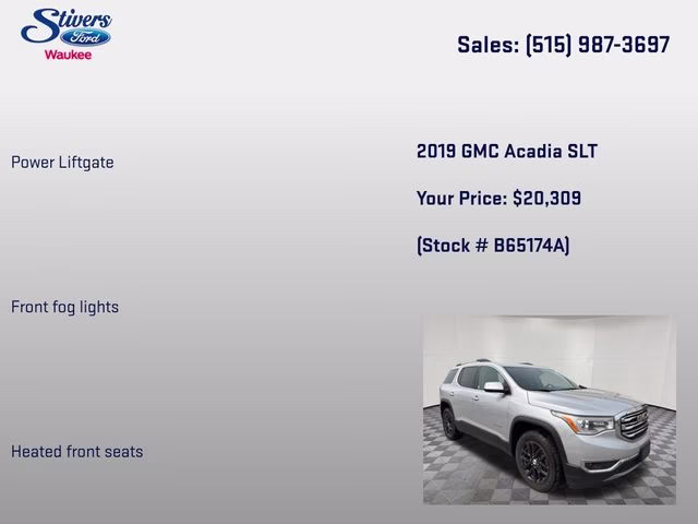 2019 Quicksilver Metallic GMC Acadia SLT-1 AWD SUV