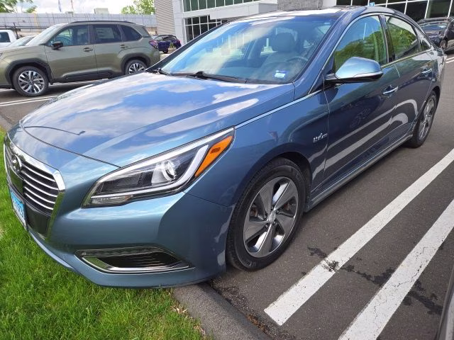2016 Graphite Blue Pearl Hyundai Sonata Hybrid Limited FWD Sedan