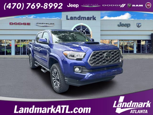 2022 Blue Toyota Tacoma 4WD SR5 Double Cab Long Bed V6 6AT 4WD 4X4 Truck