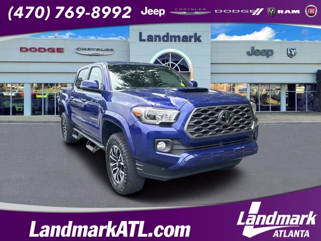 2022 Blue Toyota Tacoma 4WD SR5 Double Cab Long Bed V6 6AT 4WD 4X4 Truck