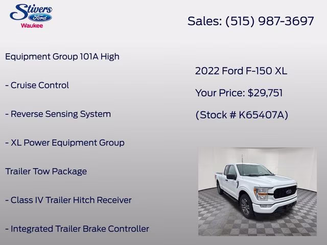 2022 Oxford White Ford F-150 XL 4X4 Truck