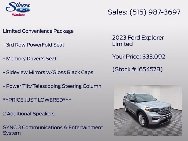 2023 Silver Metallic Ford Explorer Limited 4X4 SUV