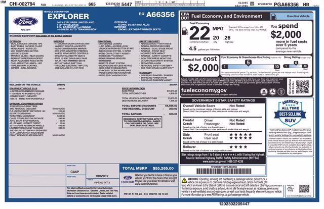 2023 Silver Metallic Ford Explorer Limited 4X4 SUV