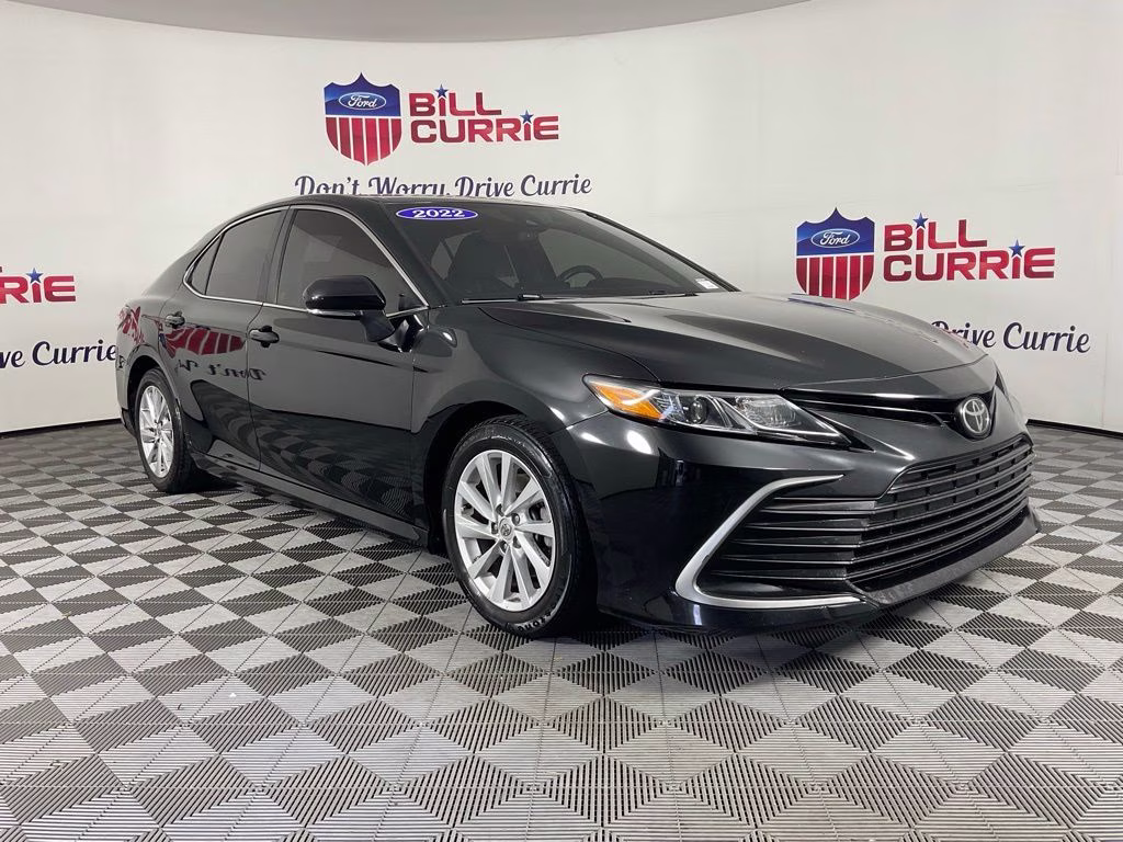 2022 Black Toyota Camry LE FWD Sedan