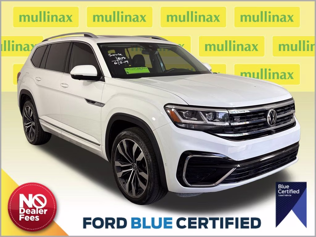 2022 Pure White Volkswagen Atlas 3.6L V6 SEL Premium R-Line AWD SUV