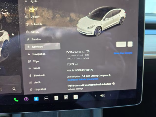 2022 White Tesla Model 3 Long Range AWD Sedan