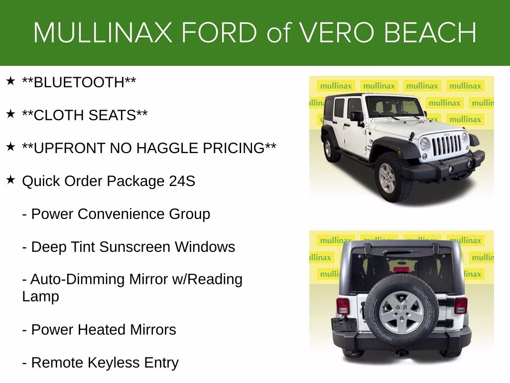 2017 Bright White Clearcoat Jeep Wrangler Unlimited Sport 4X4 SUV