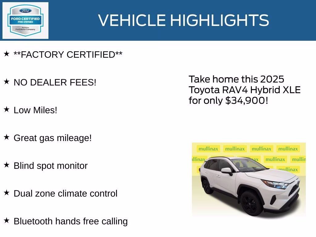 2025 Ice Cap Toyota RAV4 Hybrid XLE AWD SUV