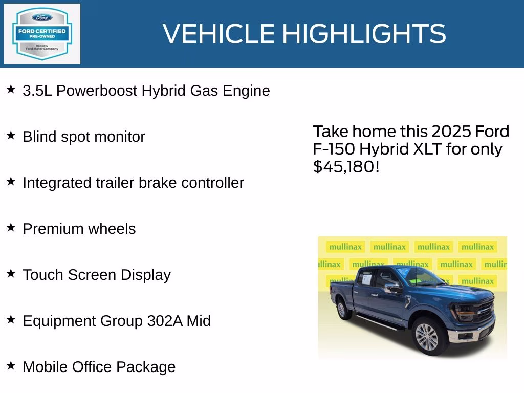 2025 Atlas Blue Metallic Ford F-150 XLT 4X4 Truck