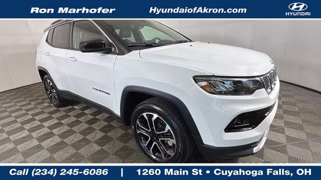 2024 Bright White Clearcoat Jeep Compass Limited 4X4 SUV