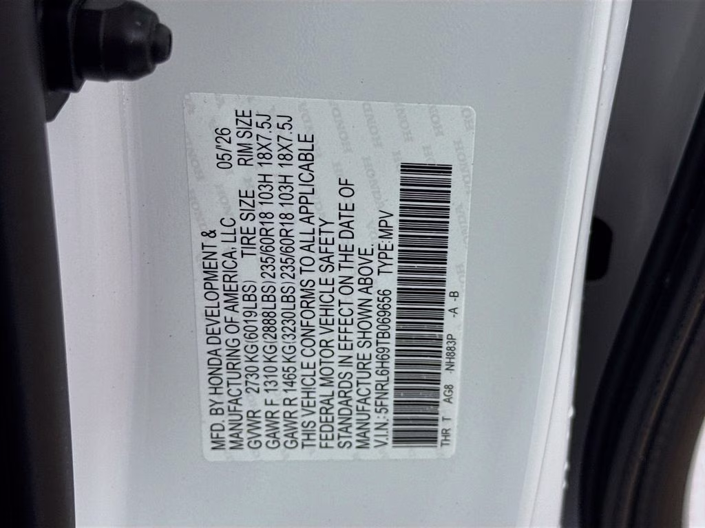 2026 Platinum White Pearl Honda Odyssey EX-L FWD Van