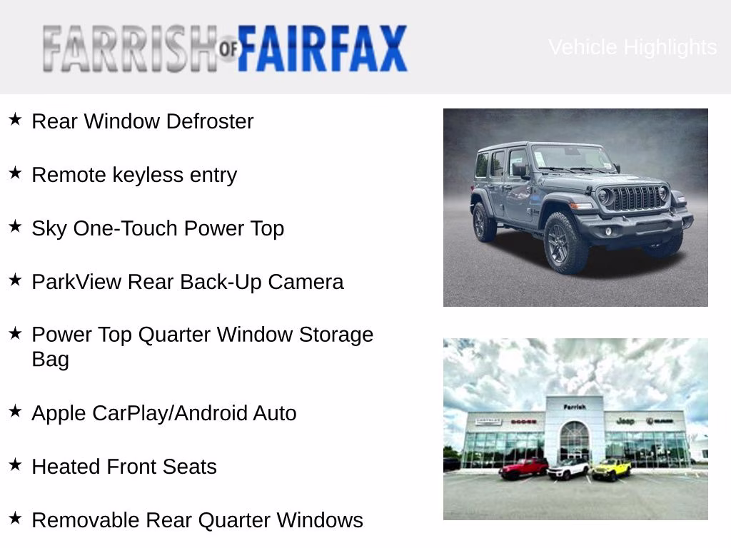 2026 Anvil Clear Coat Jeep Wrangler Sport S 4X4 SUV