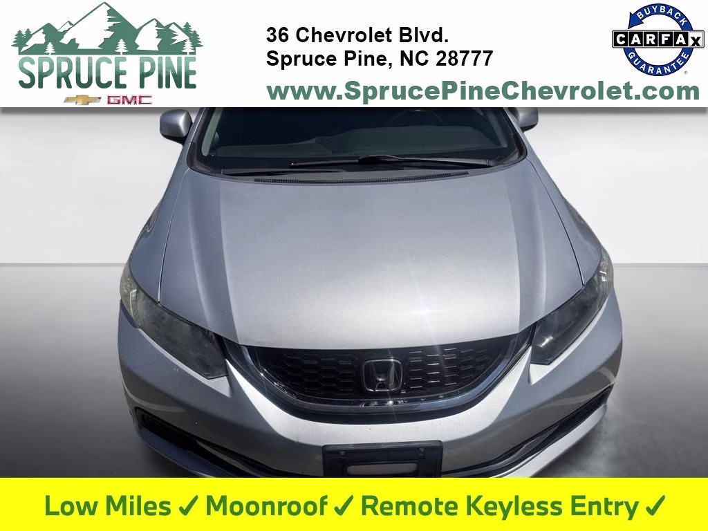 2013 Alabaster Silver Metallic Honda Civic EX FWD Sedan