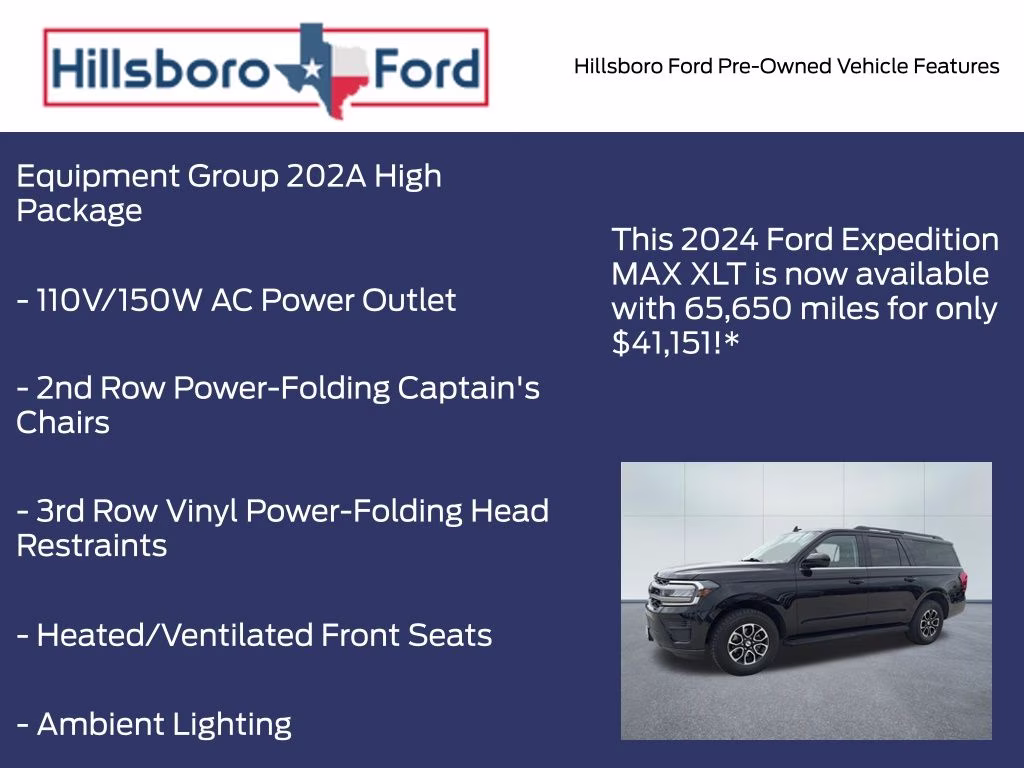 2024 Agate Black Metallic Ford Expedition Max XLT 4X4 SUV