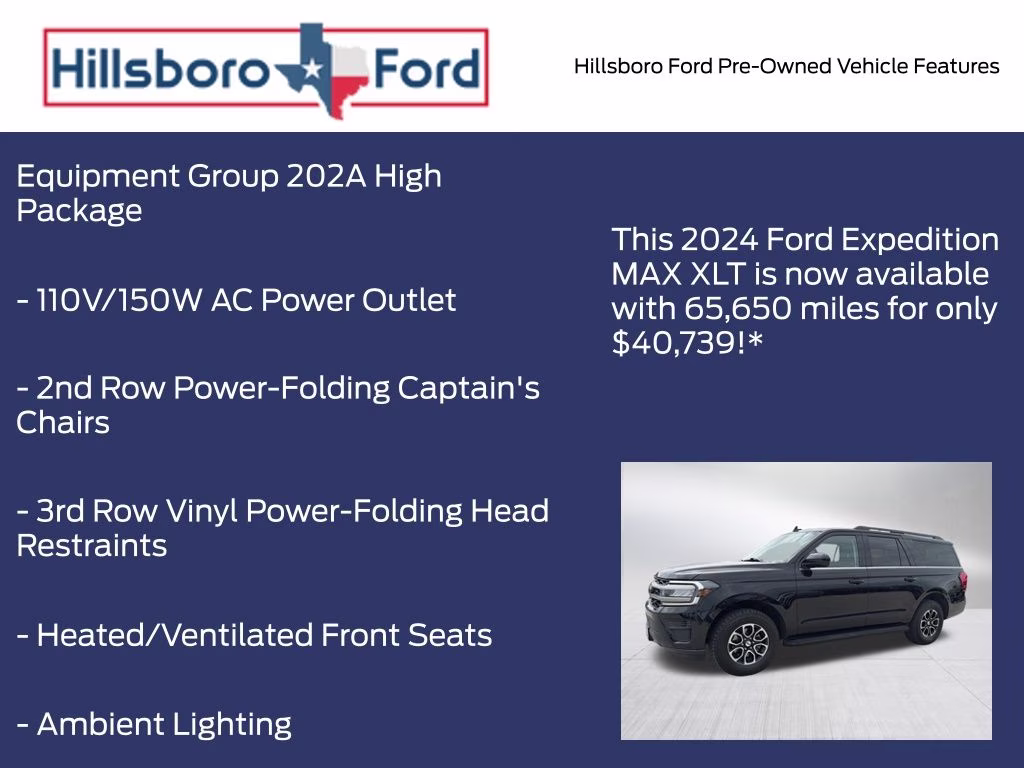 2024 Agate Black Metallic Ford Expedition Max XLT 4X4 SUV