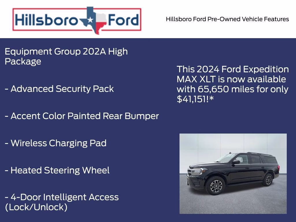2024 Agate Black Metallic Ford Expedition Max XLT 4X4 SUV