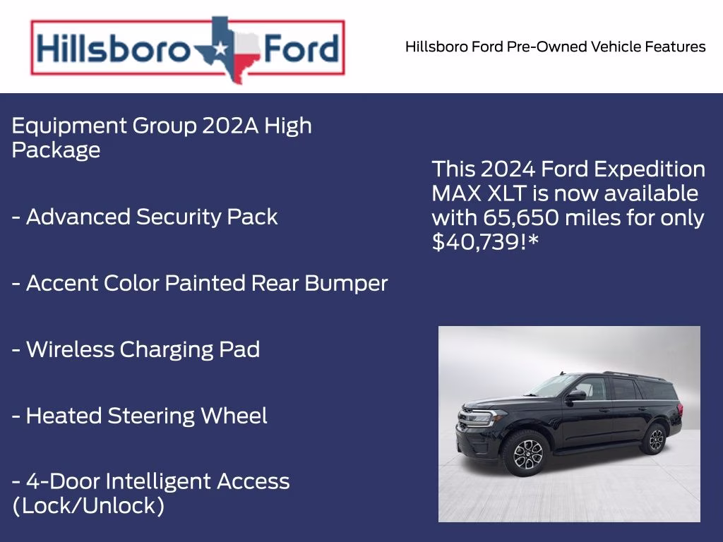 2024 Agate Black Metallic Ford Expedition Max XLT 4X4 SUV