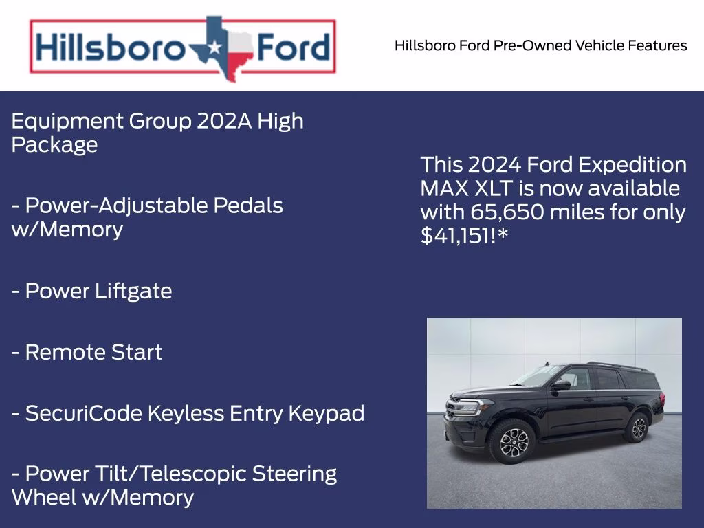 2024 Agate Black Metallic Ford Expedition Max XLT 4X4 SUV