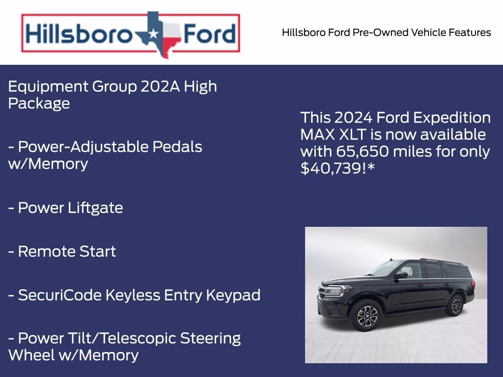 2024 Agate Black Metallic Ford Expedition Max XLT 4X4 SUV