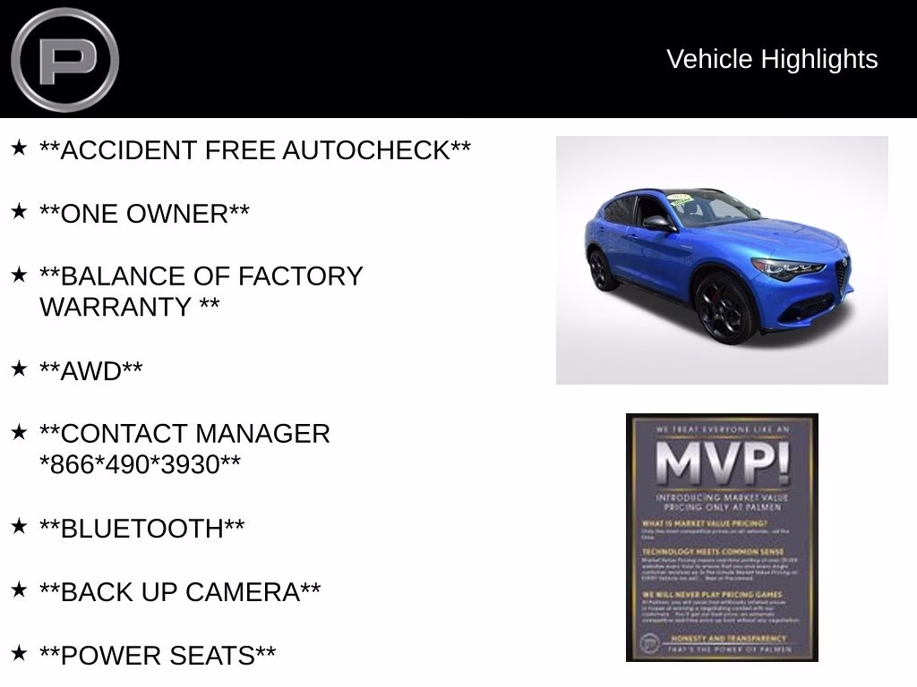 2024 Misano Blue Metallic Alfa Romeo Stelvio Veloce AWD SUV