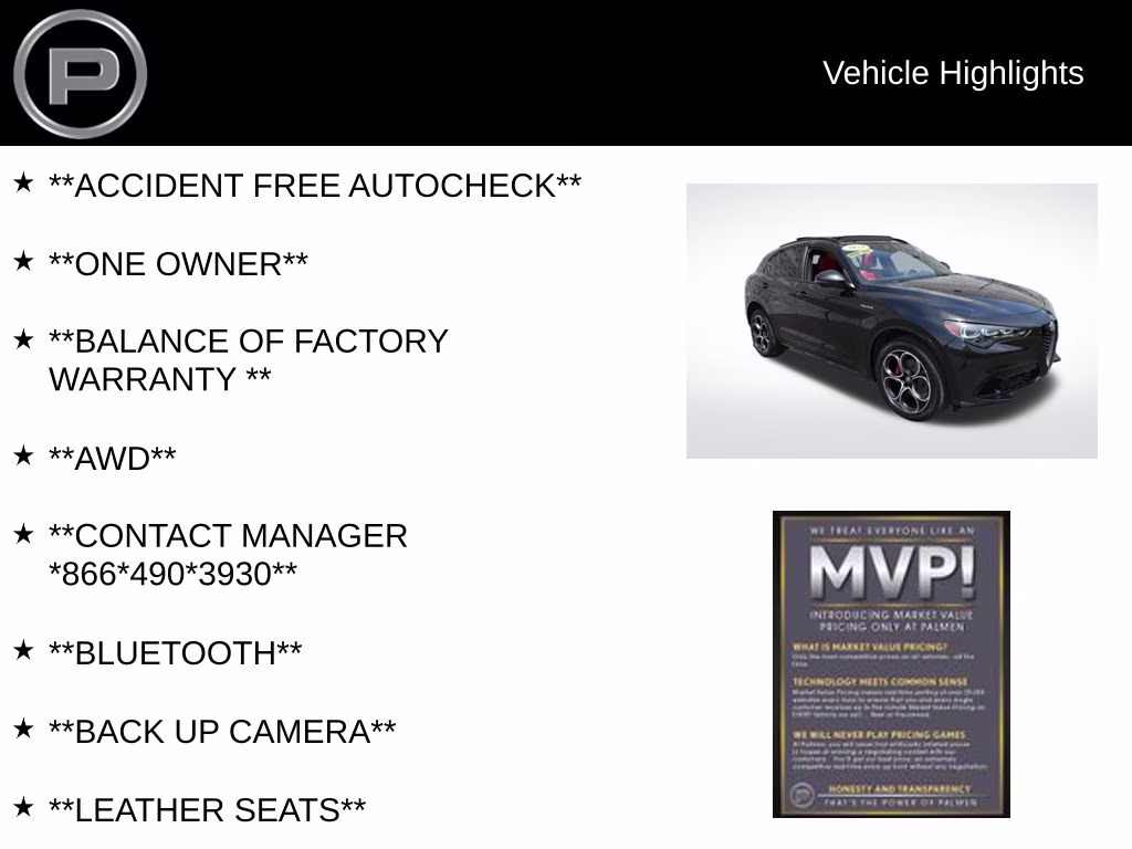 2024 Vulcano Black Metallic Alfa Romeo Stelvio Veloce AWD SUV