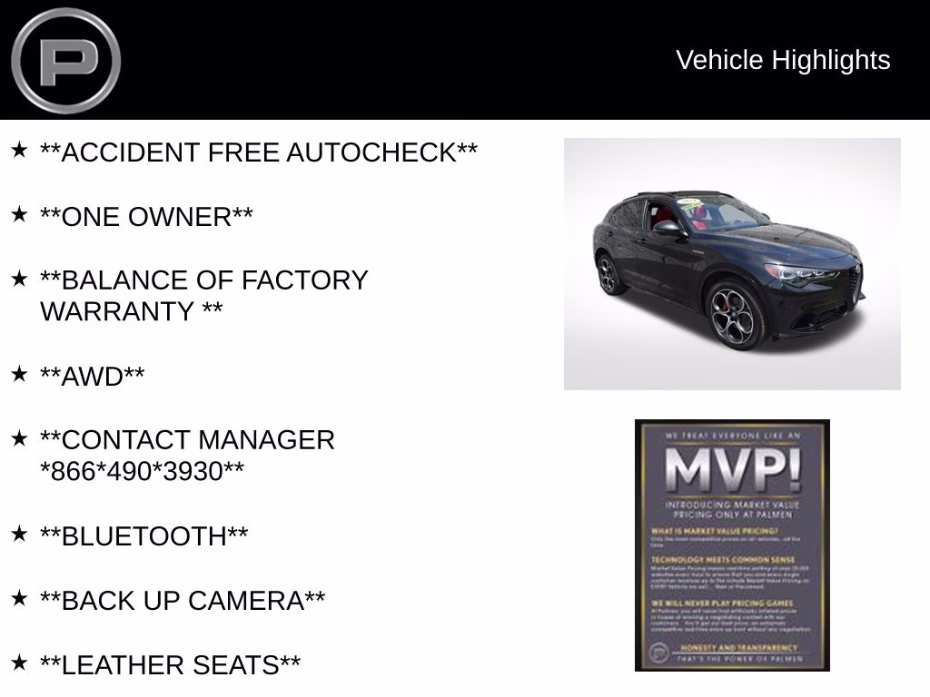 2024 Vulcano Black Metallic Alfa Romeo Stelvio Veloce AWD SUV