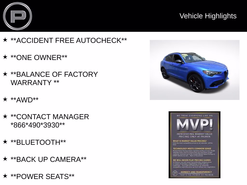 2024 Misano Blue Metallic Alfa Romeo Stelvio Veloce AWD SUV