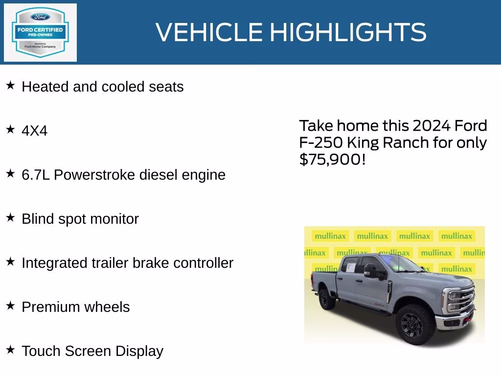 2024 Glacier Gray Metallic Tri-Coat Ford Super Duty F-250 SRW King Ranch 4X4 Truck
