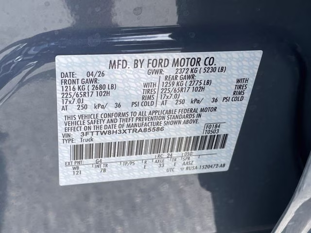 2026 Azure Gray Metallic Tri-Coat Ford Maverick XLT FWD Truck