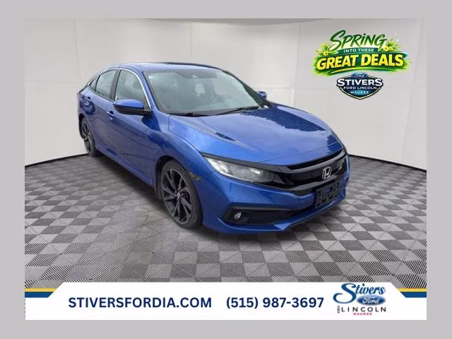 2019 Blue Honda Civic Sport FWD Sedan