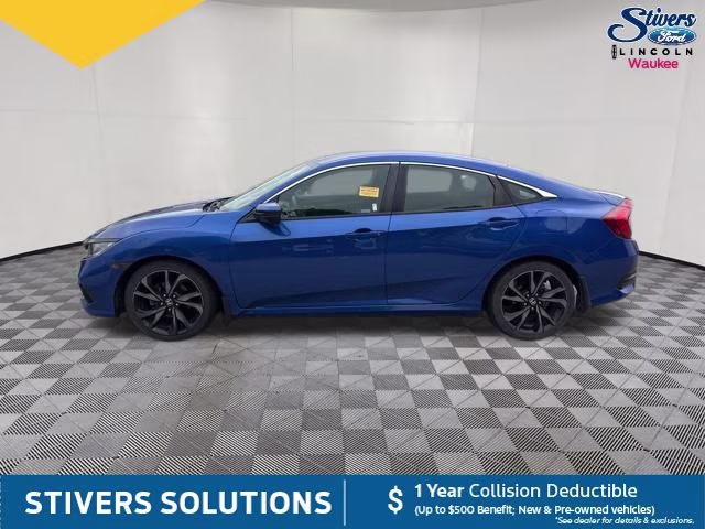 2019 Blue Honda Civic Sport FWD Sedan