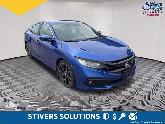 2019 Blue Honda Civic Sport FWD Sedan