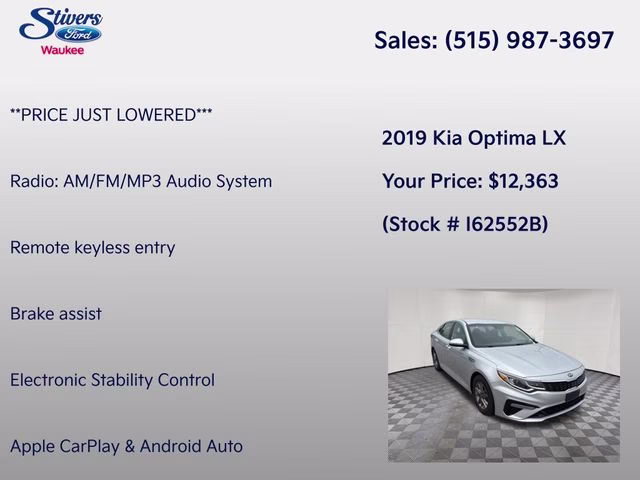 2019 Sparkling Silver Kia Optima LX FWD Sedan
