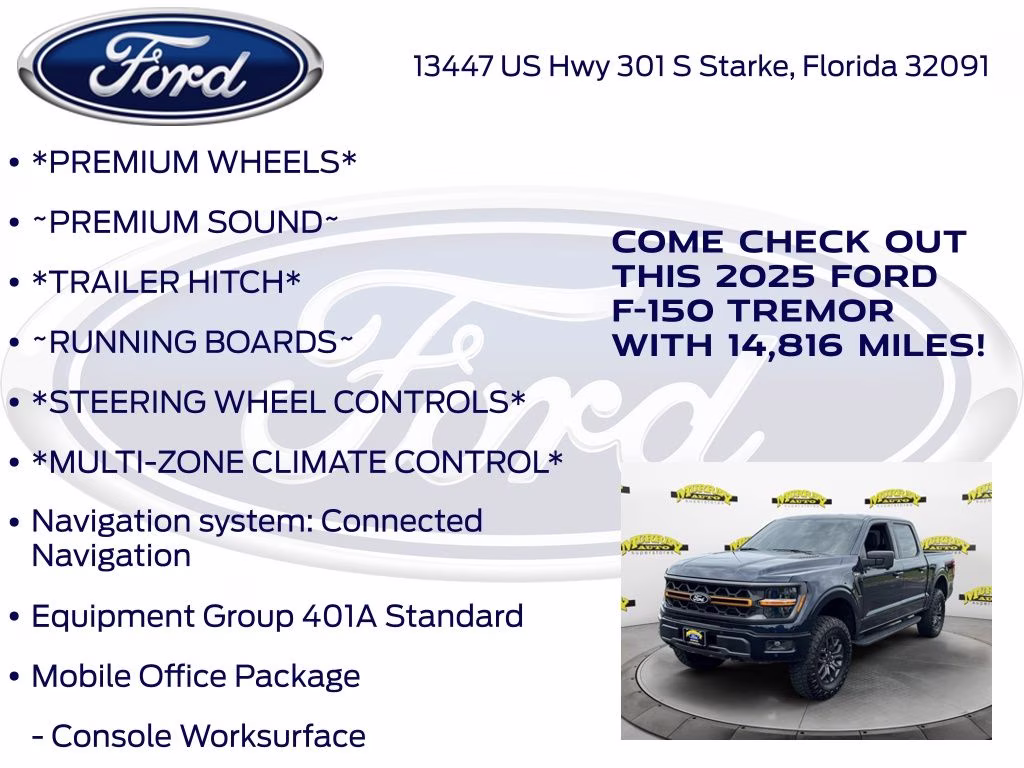 2025 Blue Metallic Ford F-150 Tremor 4X4 Truck