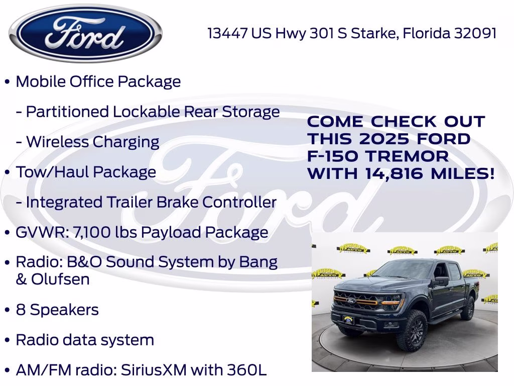 2025 Blue Metallic Ford F-150 Tremor 4X4 Truck