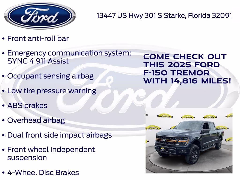 2025 Blue Metallic Ford F-150 Tremor 4X4 Truck